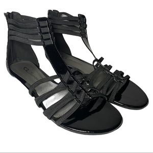 CL by Laundry Saphora Black Gladiator Flat Sandals